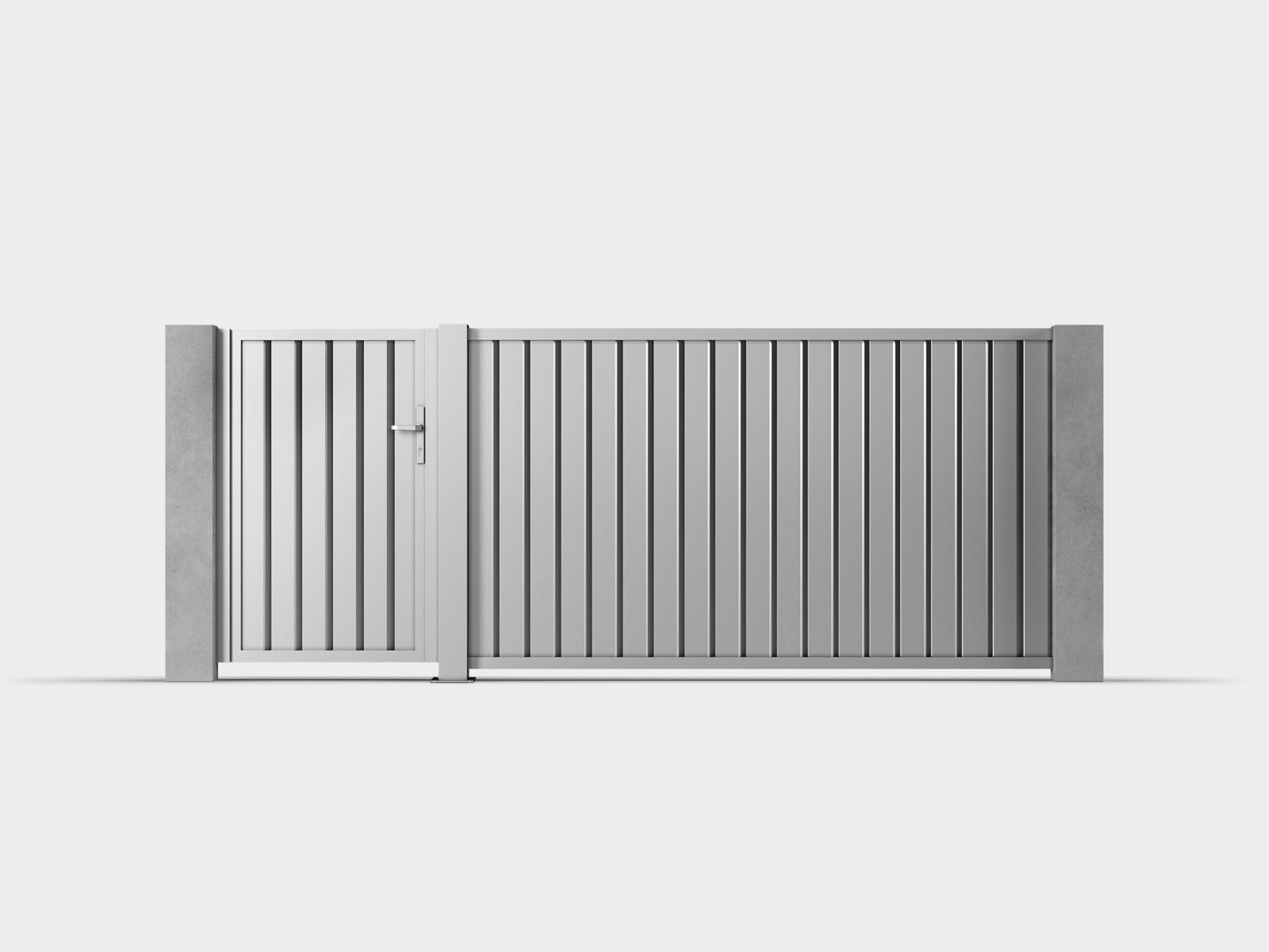 FENZ Vector Zaunsystem mit vertikalen Aluminiumprofilen